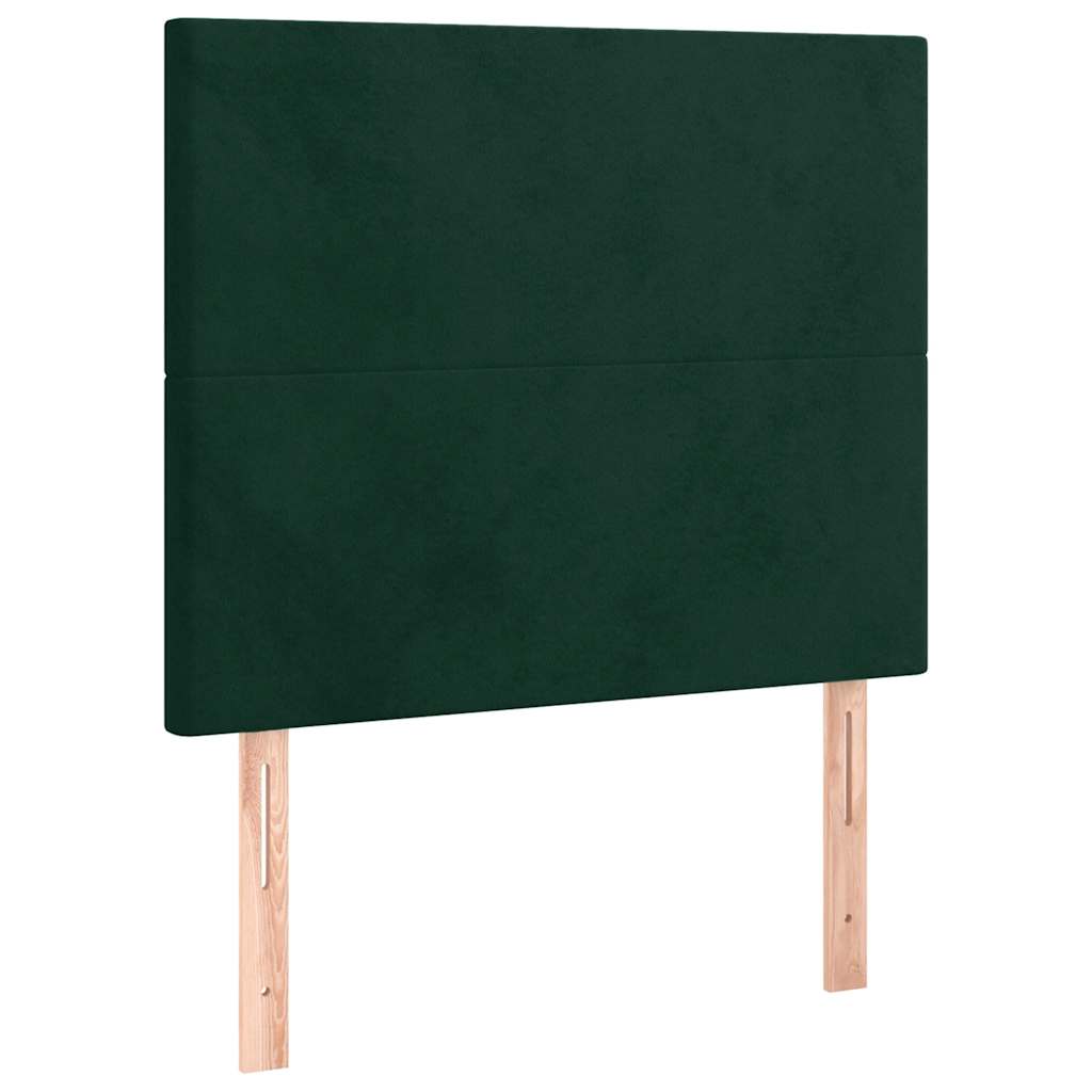 Box spring krevet s madracem tamnozeleni 90x200 cm baršunasti