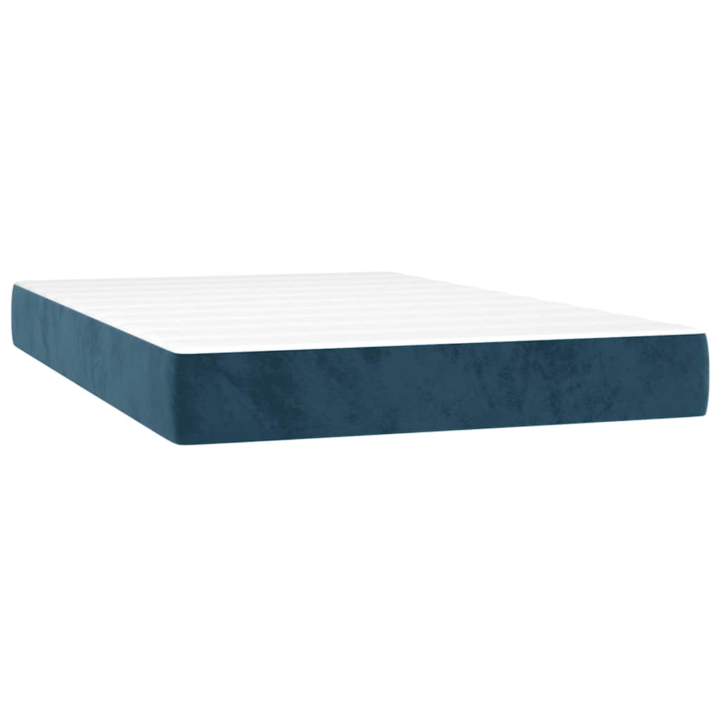 Box spring krevet s madracem tamnoplavi 120 x 200 cm baršunasti
