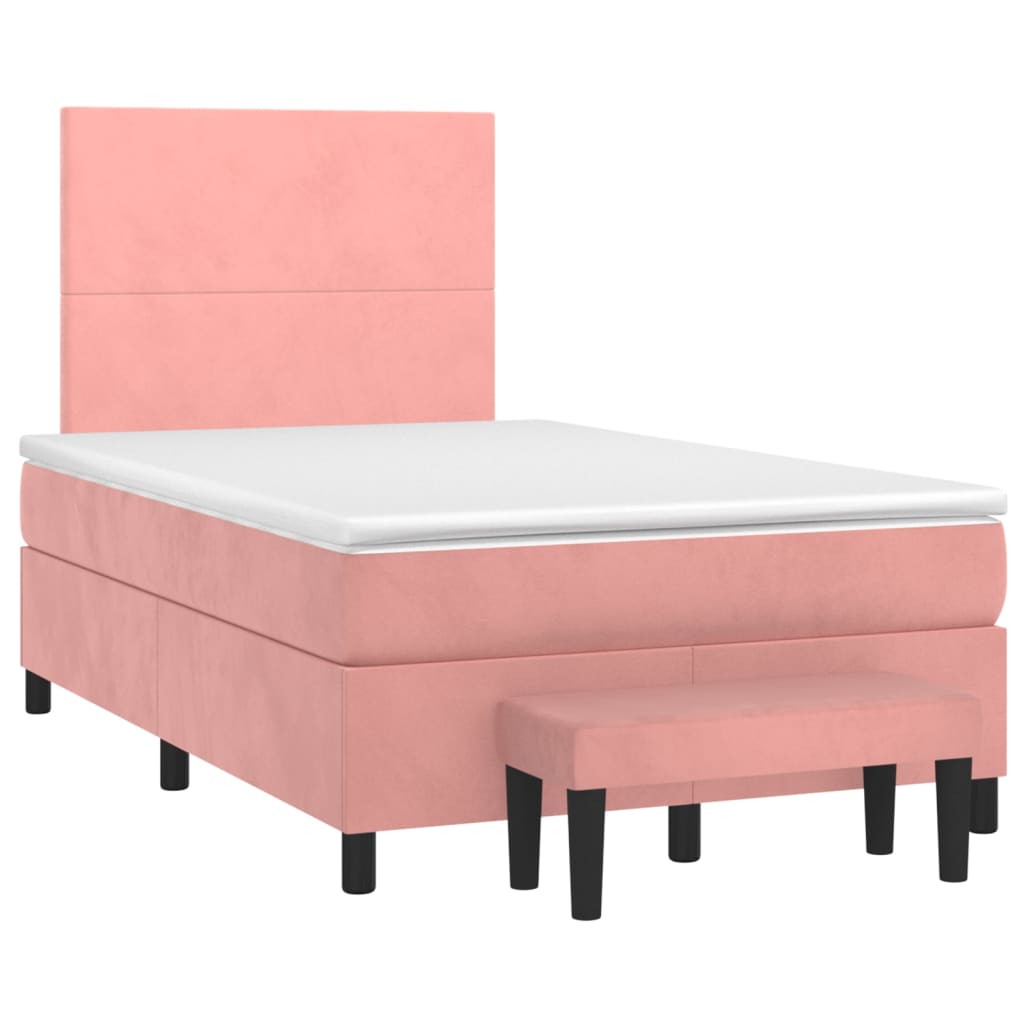 Box spring krevet s madracem ružičasti 120 x 200 cm baršunasti