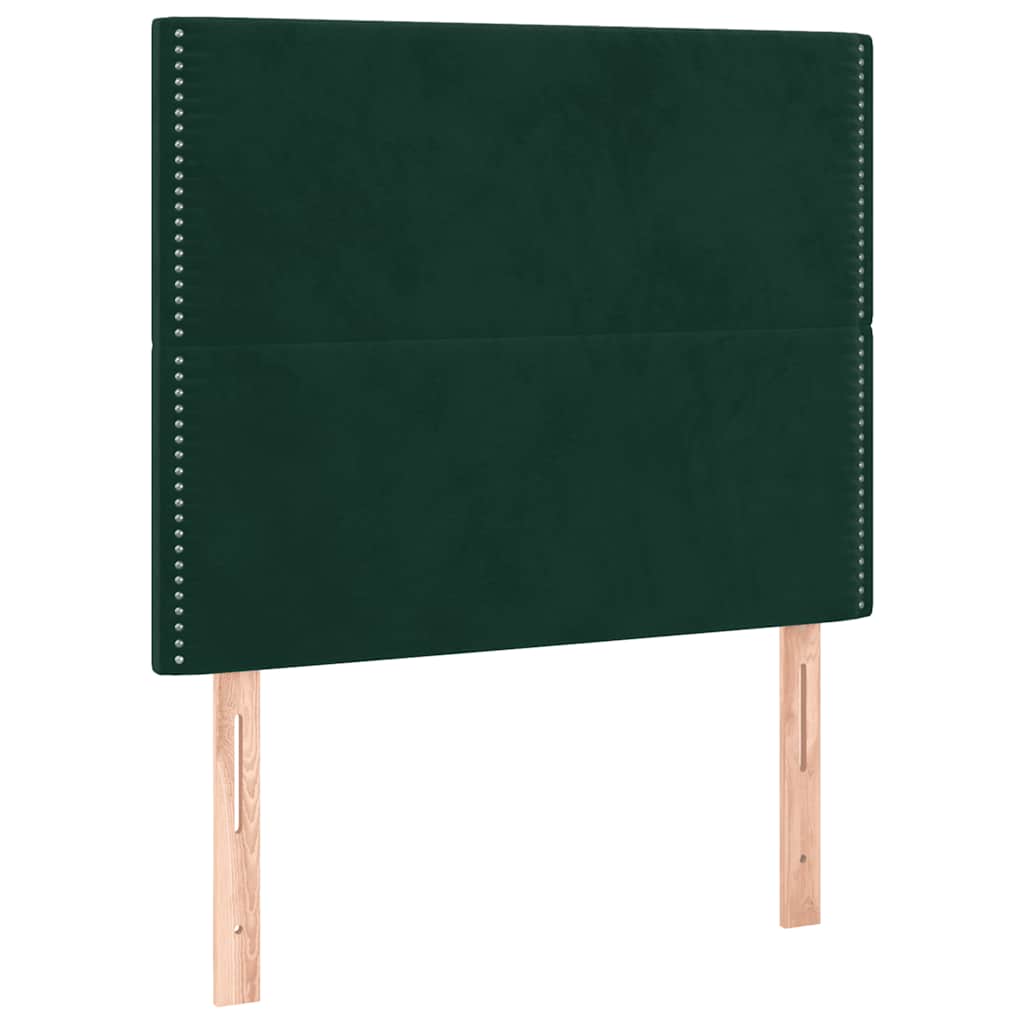 Box spring krevet s madracem tamnozeleni 90x200 cm baršunasti