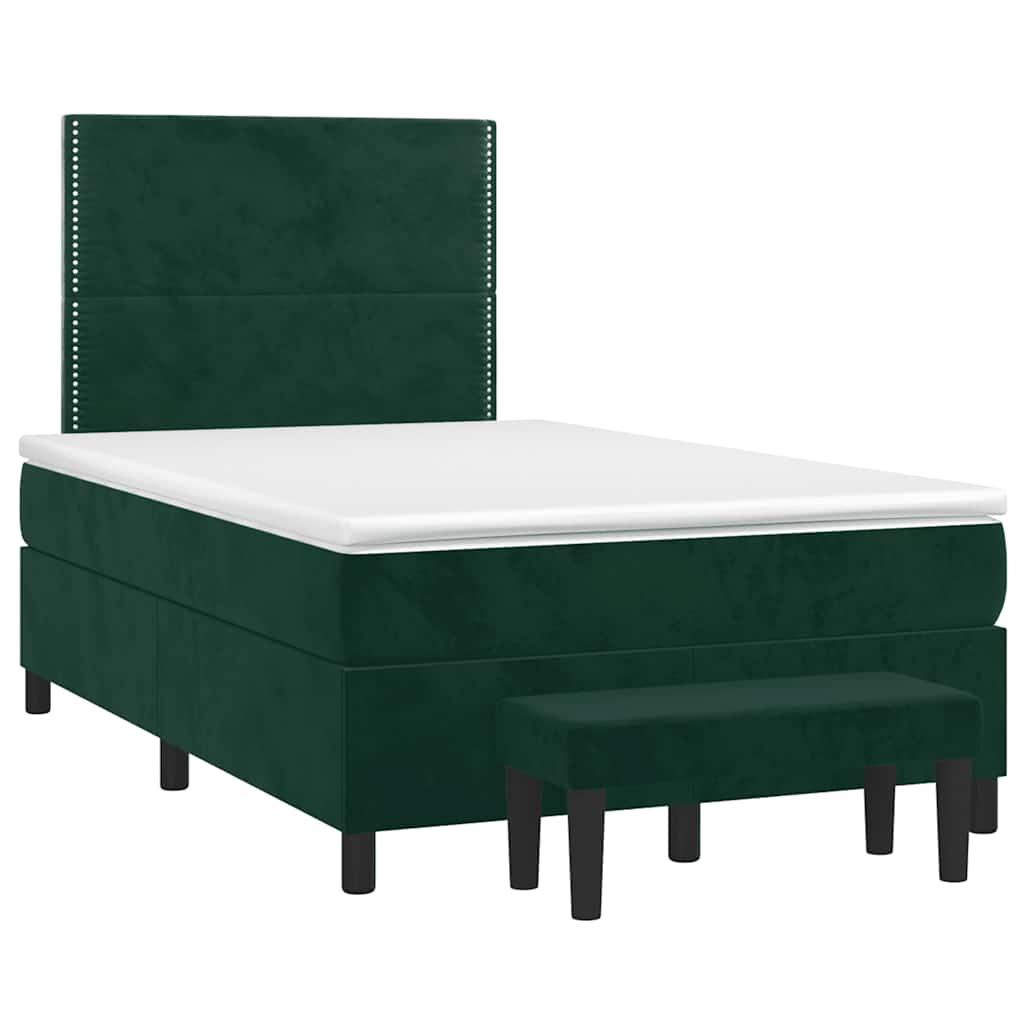 Box spring krevet s madracem tamnozeleni 100x200 cm baršunasti