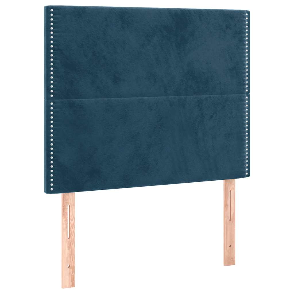 Box spring krevet s madracem tamnoplavi 100x200 cm baršunasti