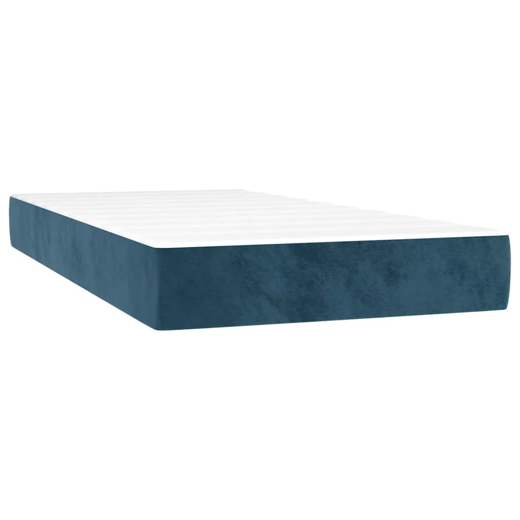 Box spring krevet s madracem tamnoplavi 100x200 cm baršunasti