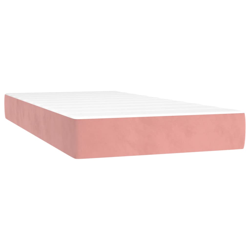Box spring krevet s madracem ružičasti 100x200 cm baršunasti