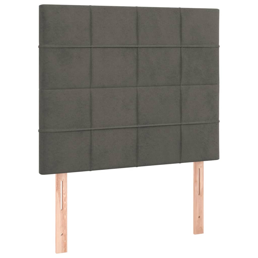 Box spring krevet s madracem tamnosivi 90x190 cm baršunasti