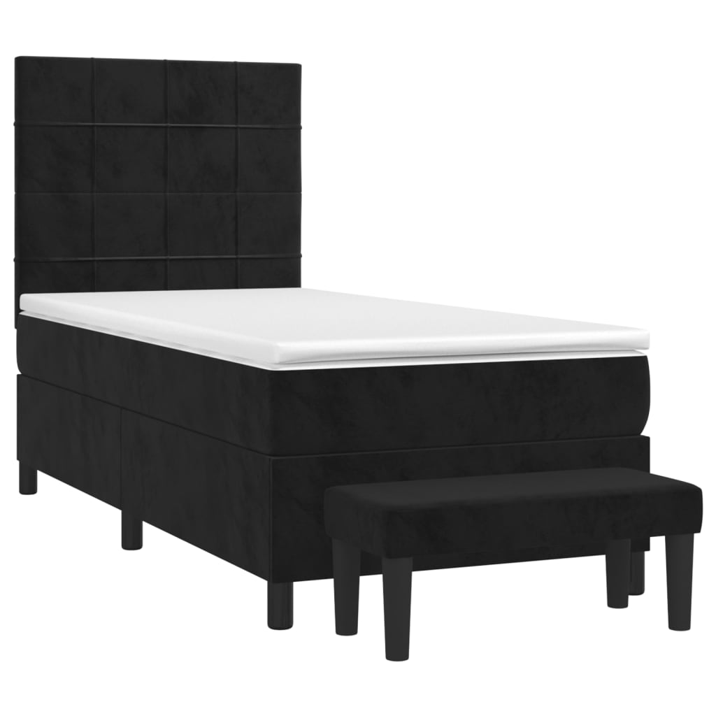 Box spring krevet s madracem crni 90x190 cm baršunasti