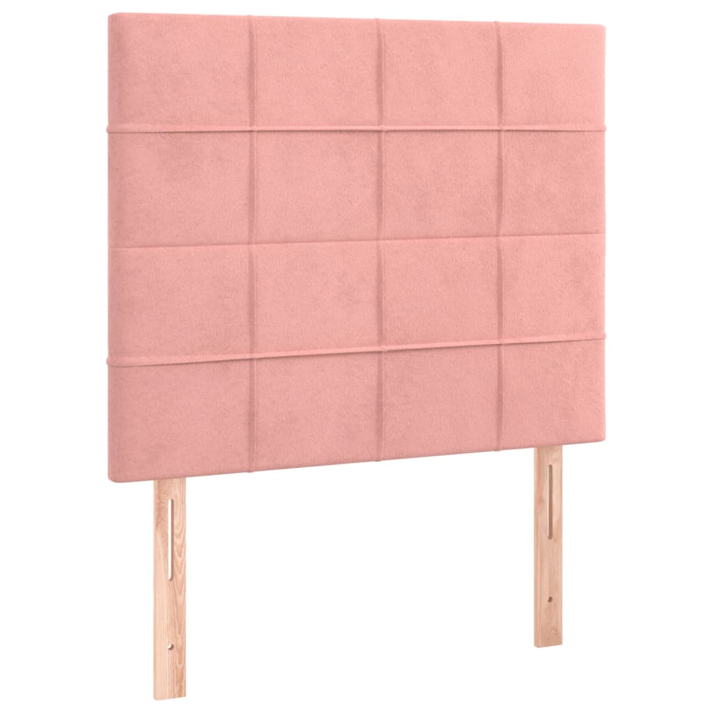 Box spring krevet s madracem ružičasti 90x200 cm baršunasti