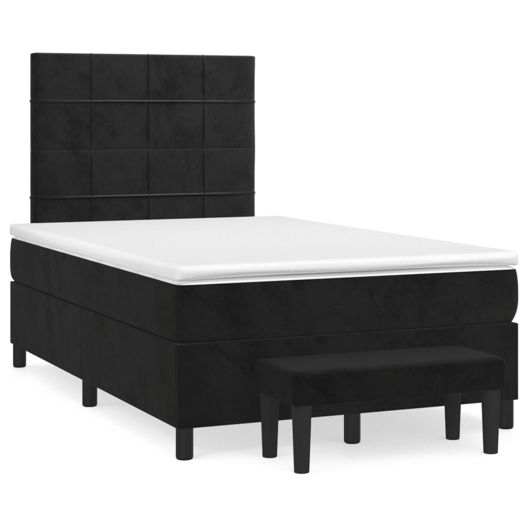Box spring krevet s madracem crni 120 x 200 cm baršunasti