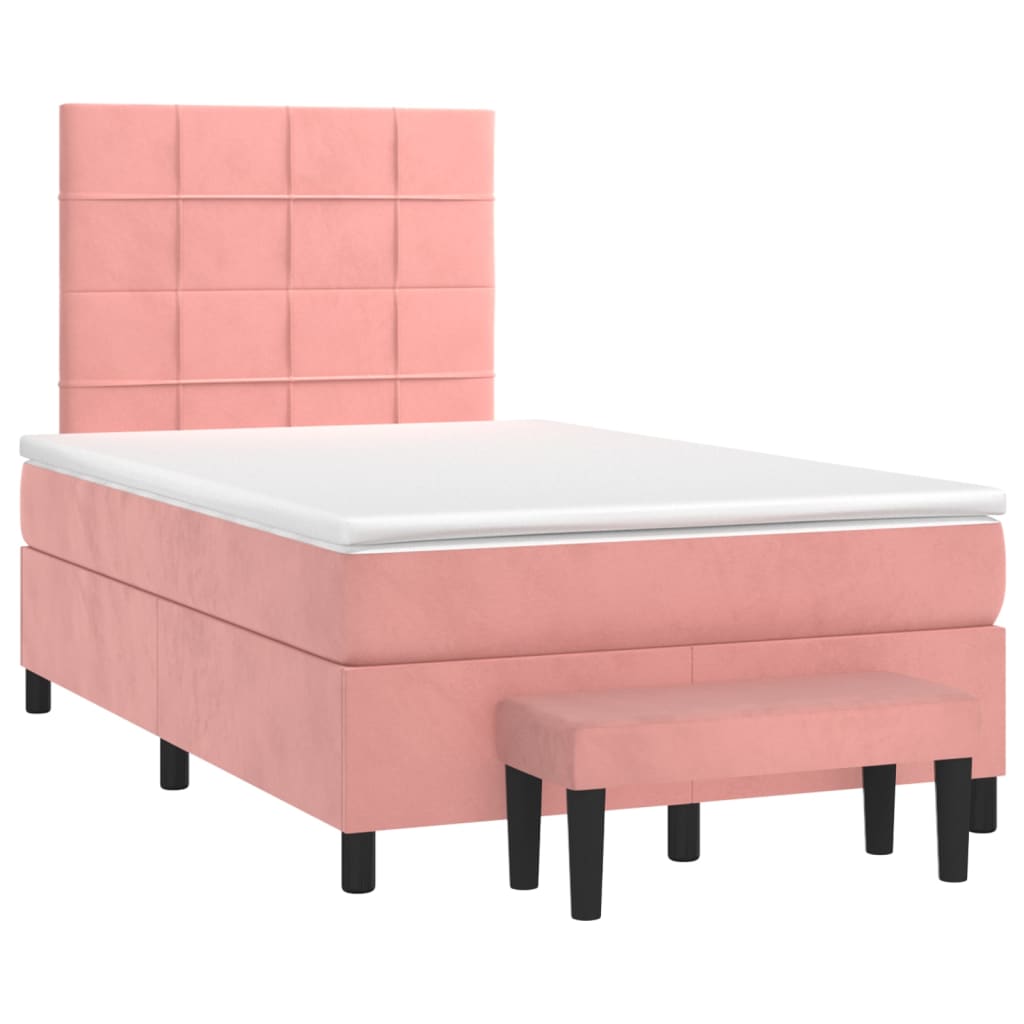 Box spring krevet s madracem ružičasti 120 x 200 cm baršunasti