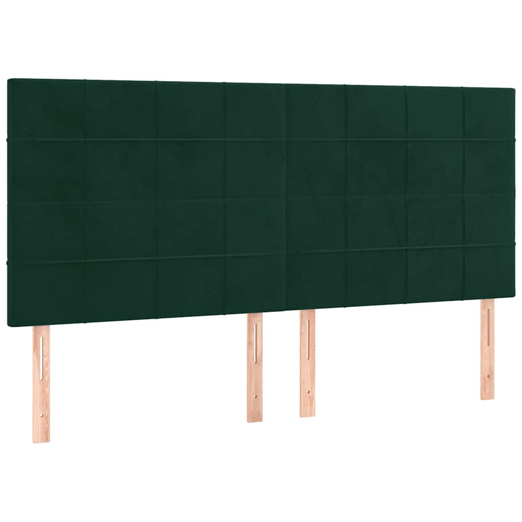 Krevet s oprugama i madracem tamnozeleni 180x200 cm baršunasti
