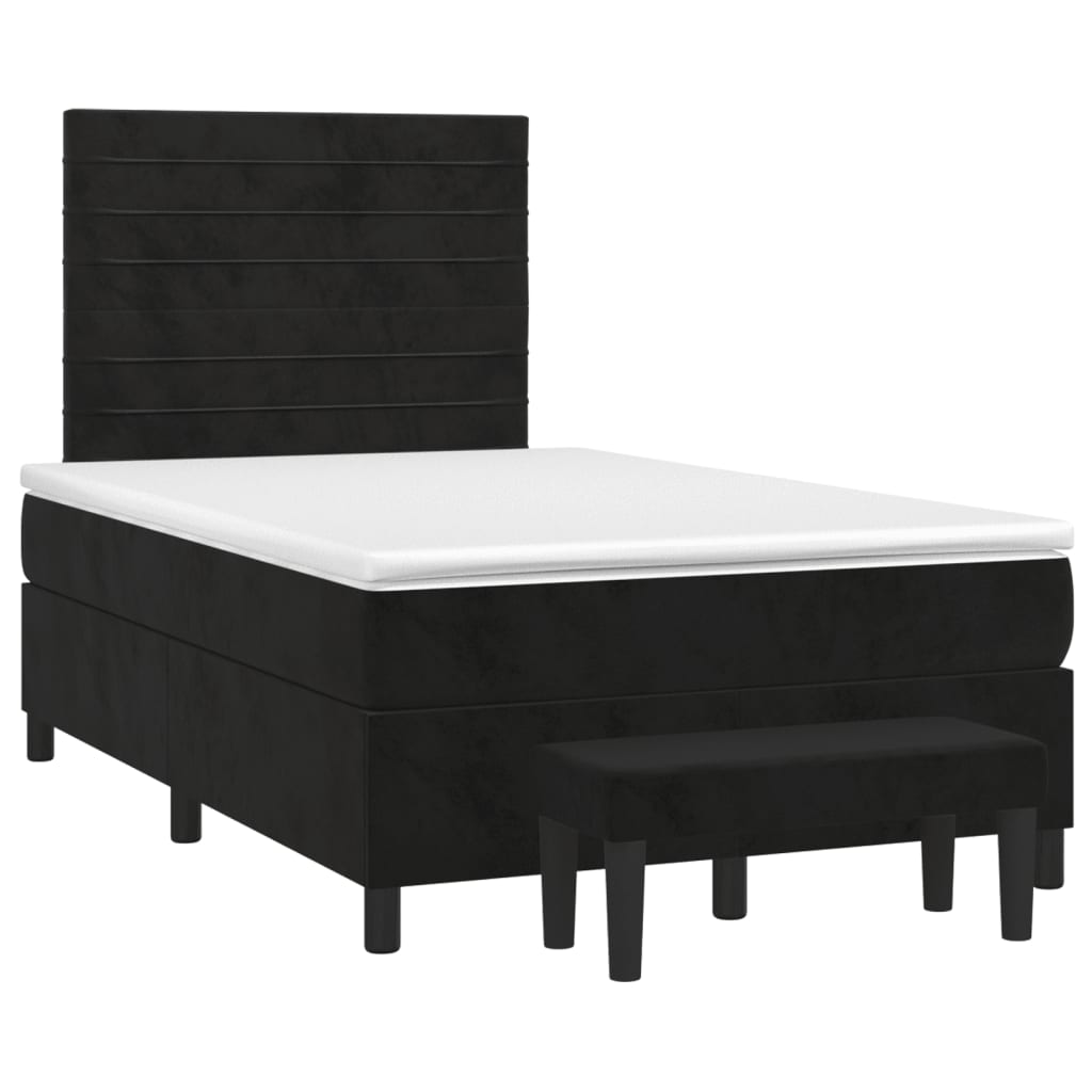 Box spring krevet s madracem crni 120 x 200 cm baršunasti