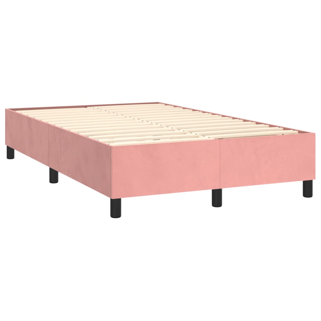 Box spring krevet s madracem ružičasti 120 x 200 cm baršunasti