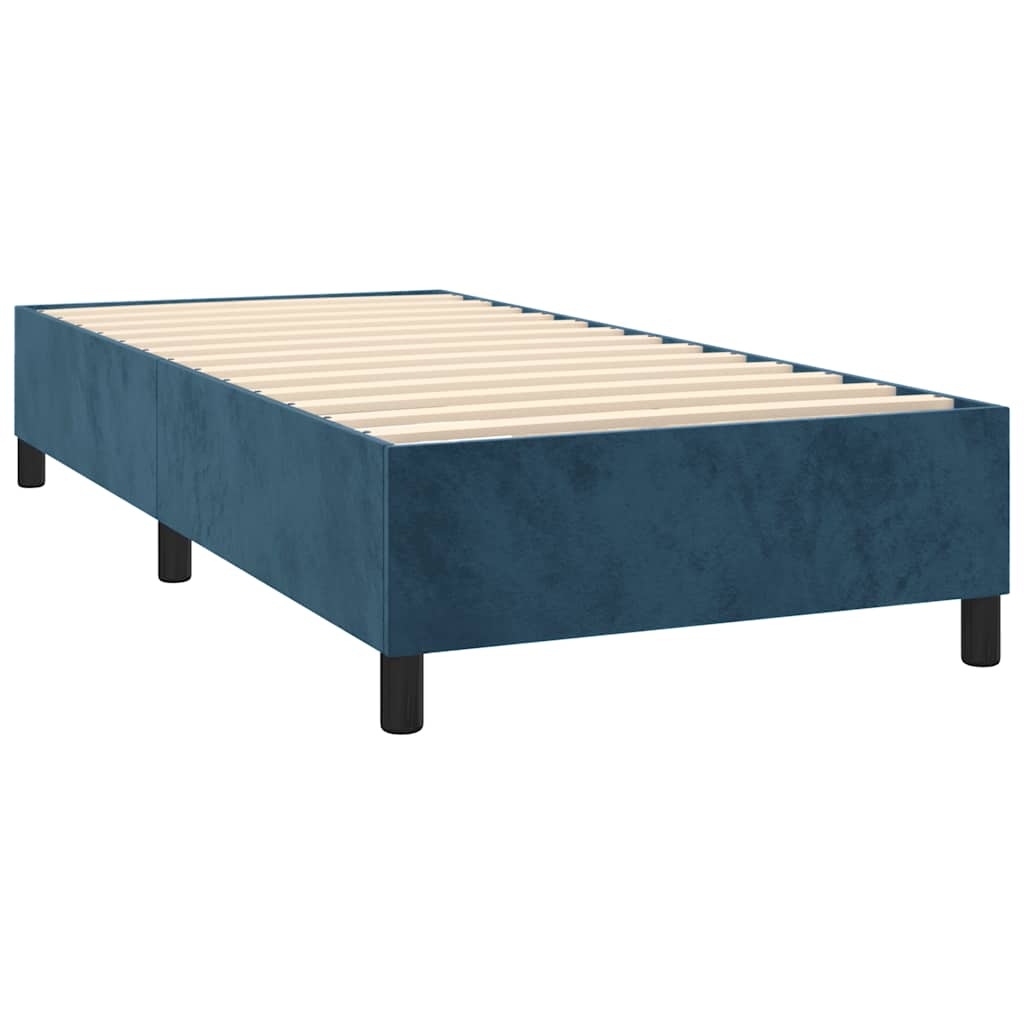 Box spring krevet s madracem tamnoplavi 80 x 200 cm baršunasti