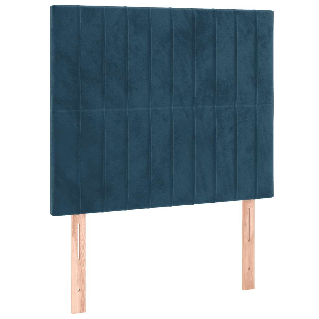 Box spring krevet s madracem tamnoplavi 80 x 200 cm baršunasti
