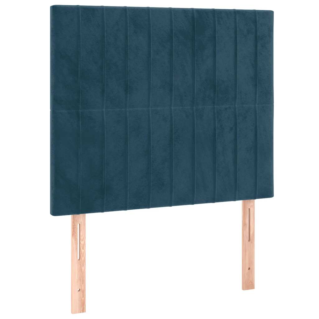 Box spring krevet s madracem tamnoplavi 90x190 cm baršunasti