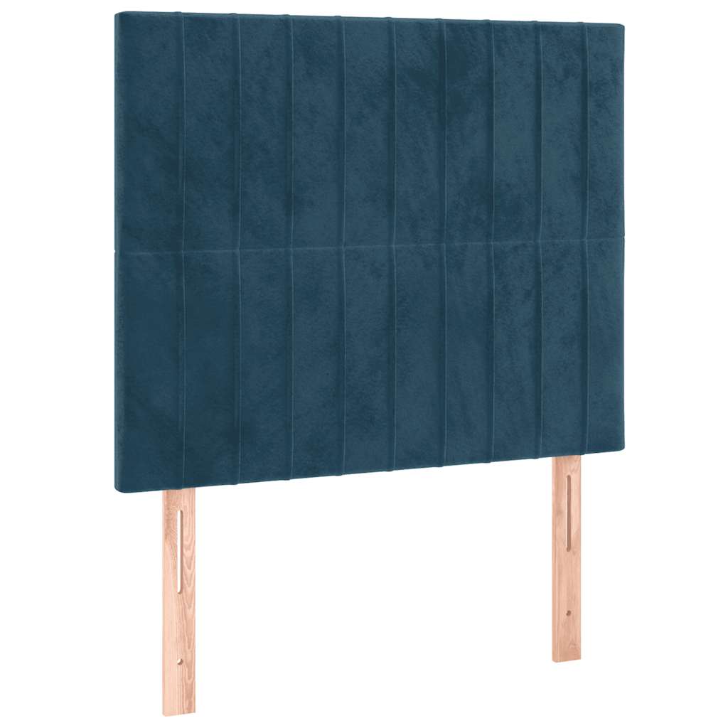Box spring krevet s madracem tamnoplavi 100x200 cm baršunasti