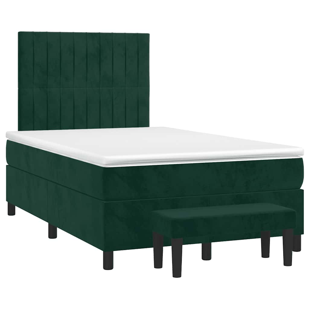 Box spring krevet s madracem tamnozeleni 120x200 cm baršunasti