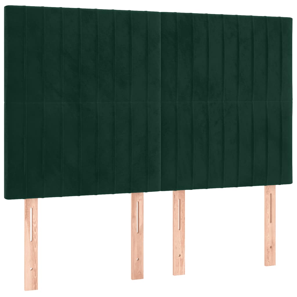 Krevet s oprugama i madracem tamnozeleni 140x200 cm baršunasti
