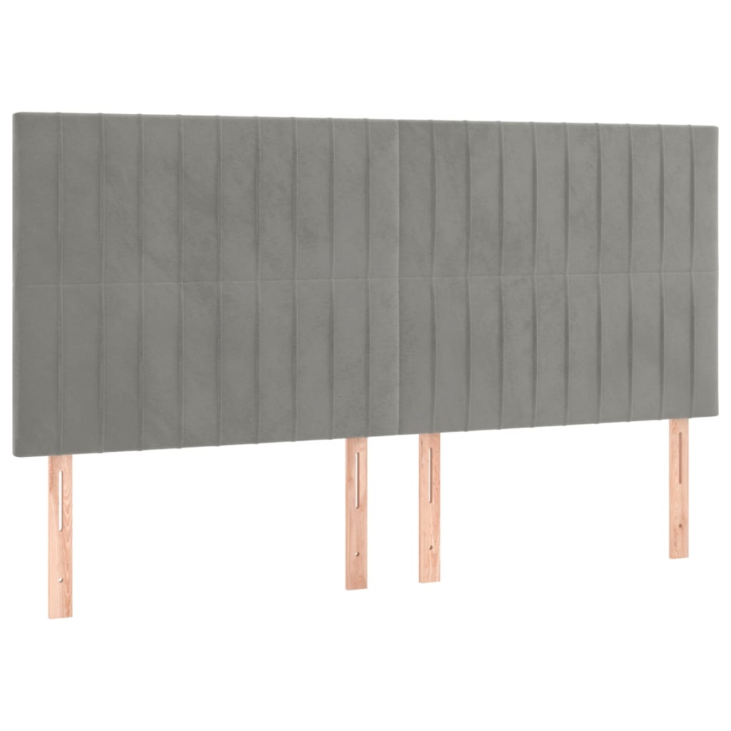 Krevet s oprugama i madracem svjetlosivi 160x200 cm baršunasti