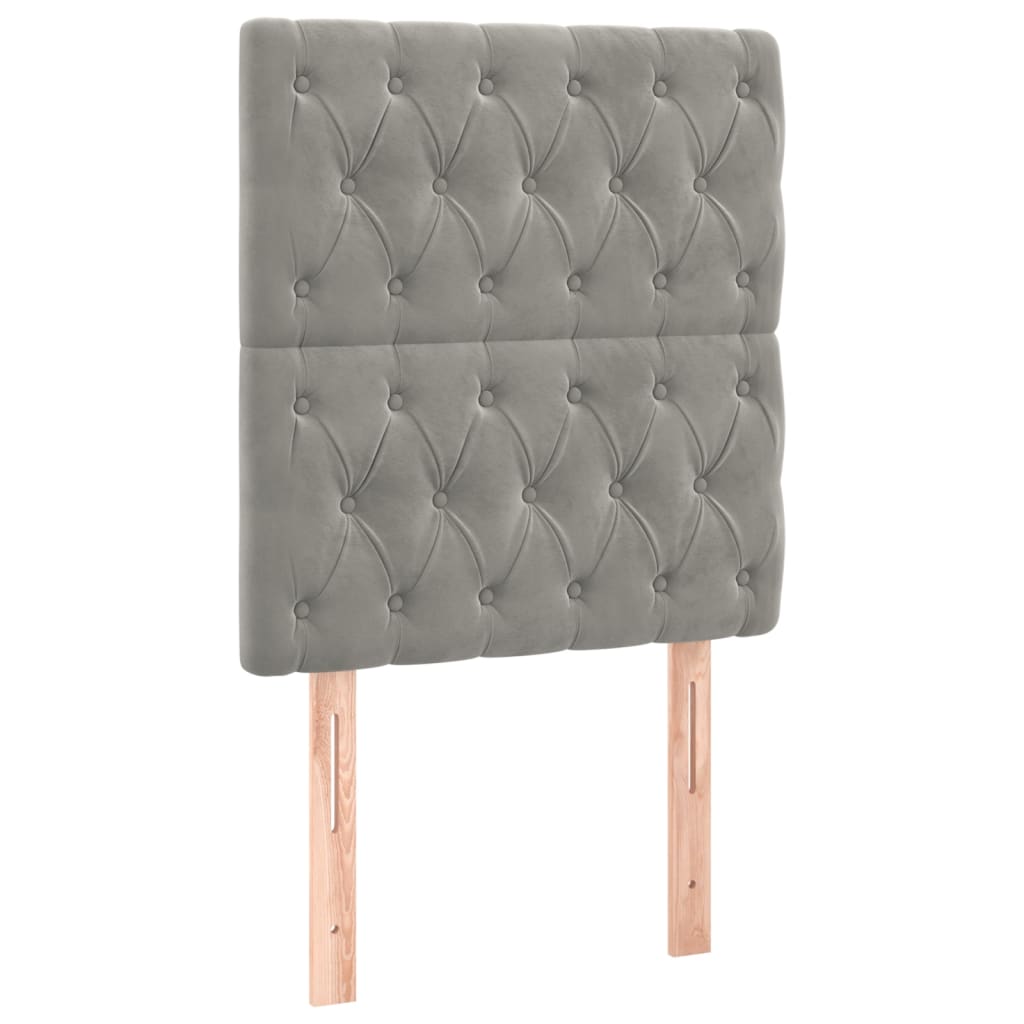 Box spring krevet s madracem svjetlosivi 80 x 200 cm baršunasti