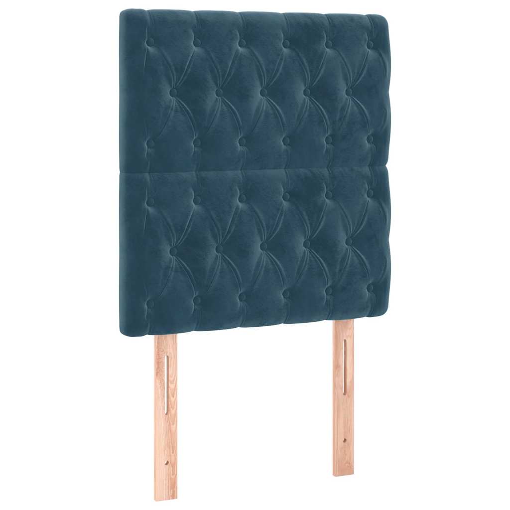 Box spring krevet s madracem tamnoplavi 80 x 200 cm baršunasti