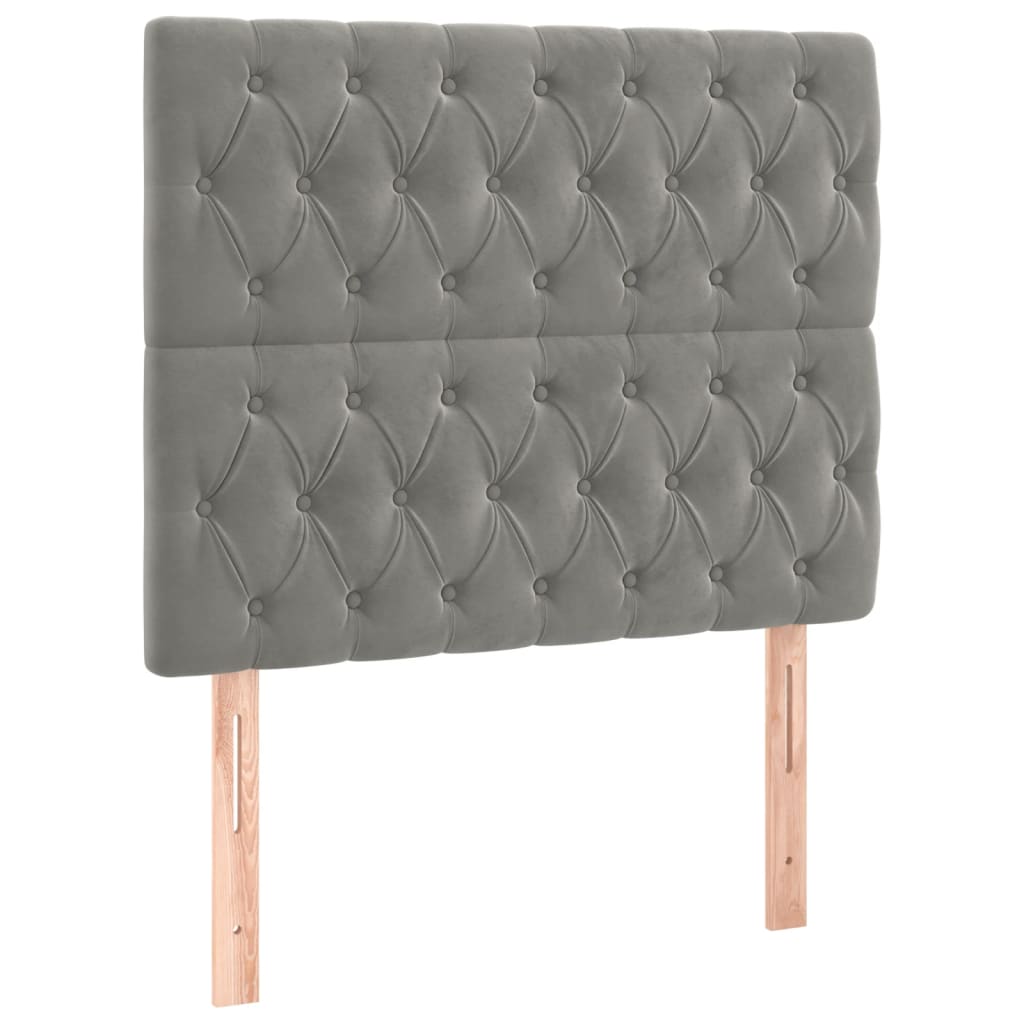 Box spring krevet s madracem svjetlosivi 120x200 cm baršunasti