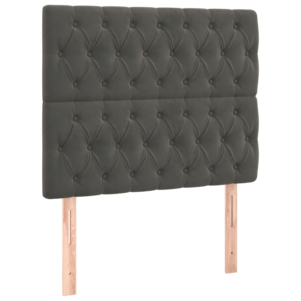 Box spring krevet s madracem tamnosivi 120 x 200 cm baršunasti