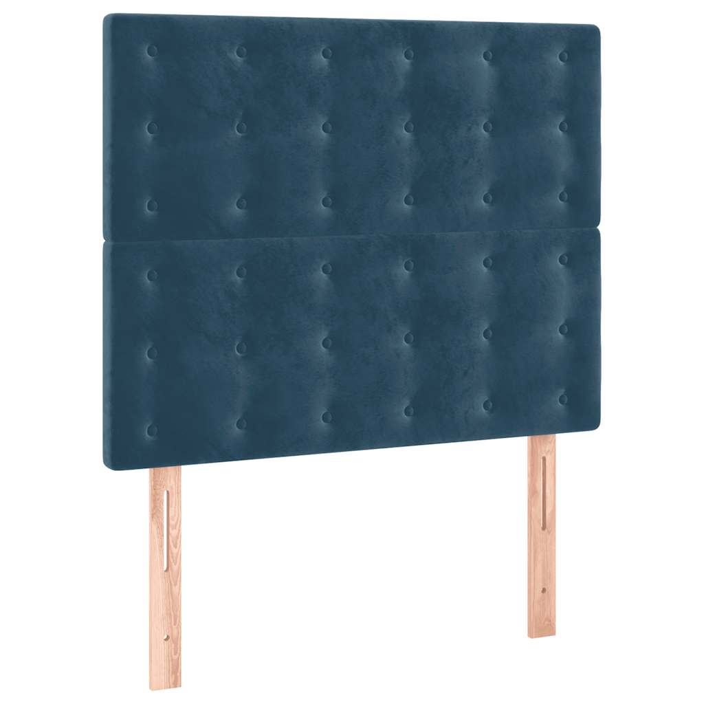 Box spring krevet s madracem tamnoplavi 80 x 200 cm baršunasti