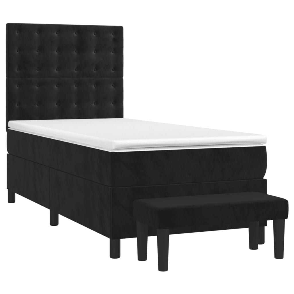 Box spring krevet s madracem crni 90x190 cm baršunasti