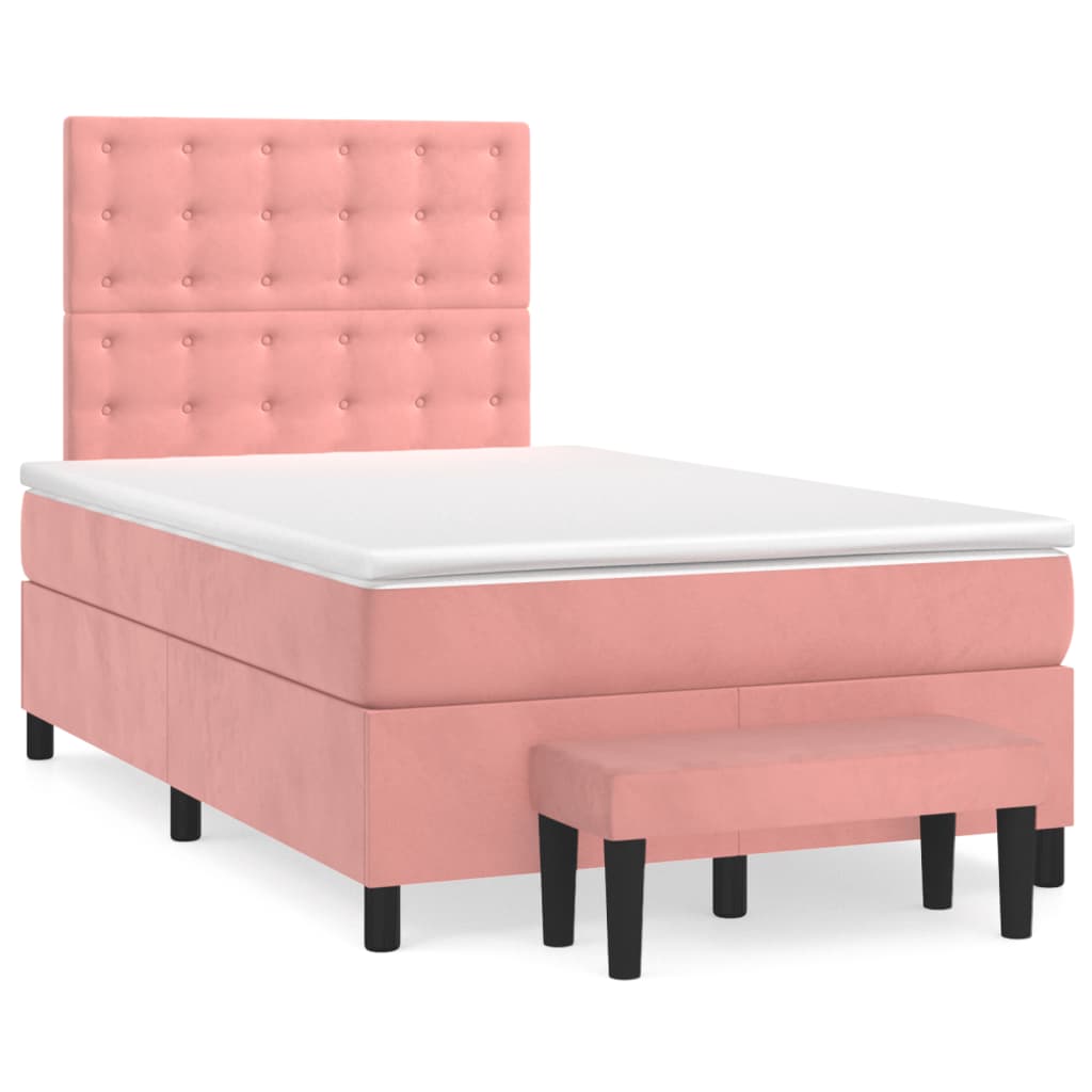 Box spring krevet s madracem ružičasti 120 x 200 cm baršunasti