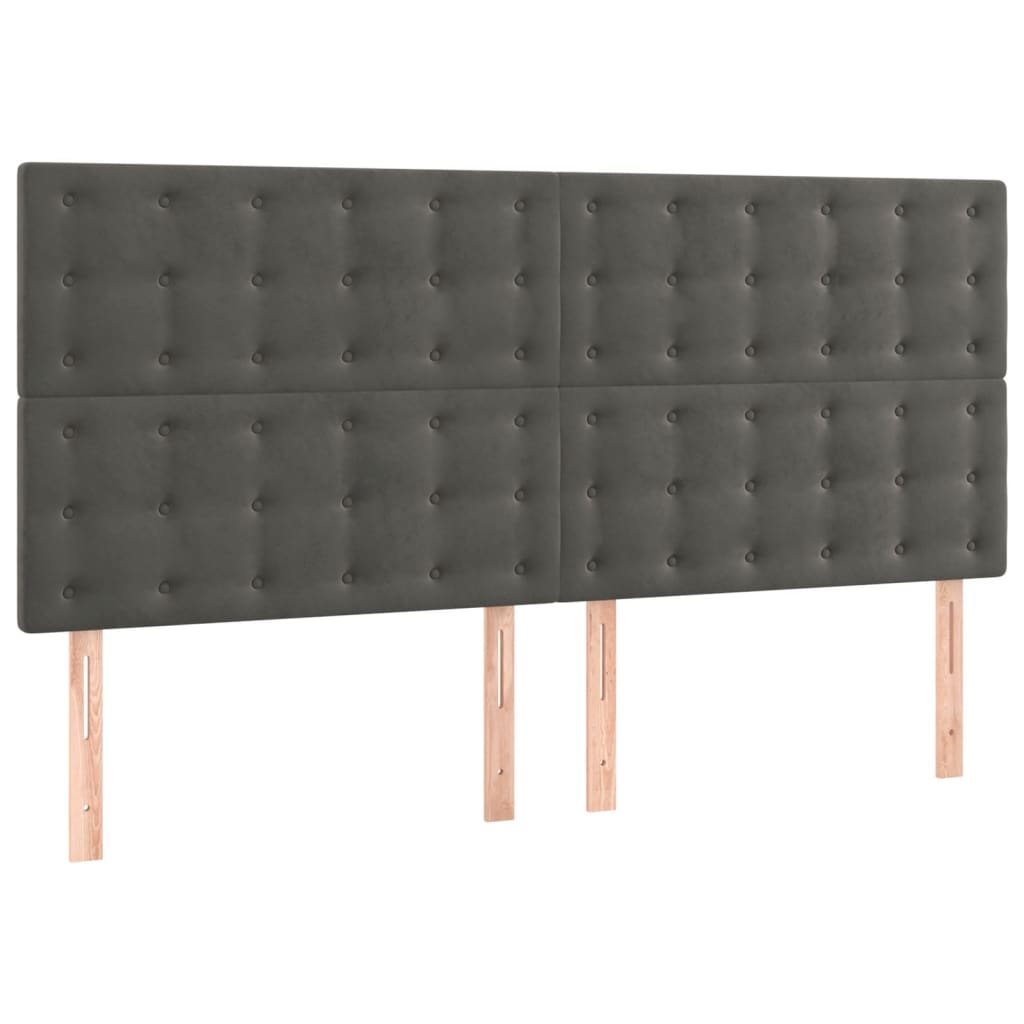Krevet s oprugama i madracem tamnosivi 160x200 cm baršunasti