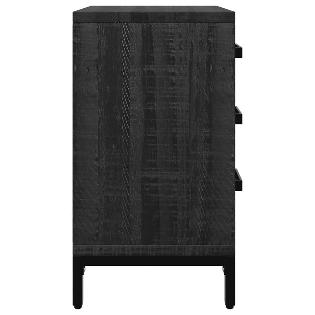 Noćni ormarići 2 kom crni 40 x 30 x 55 cm od masivne borovine
