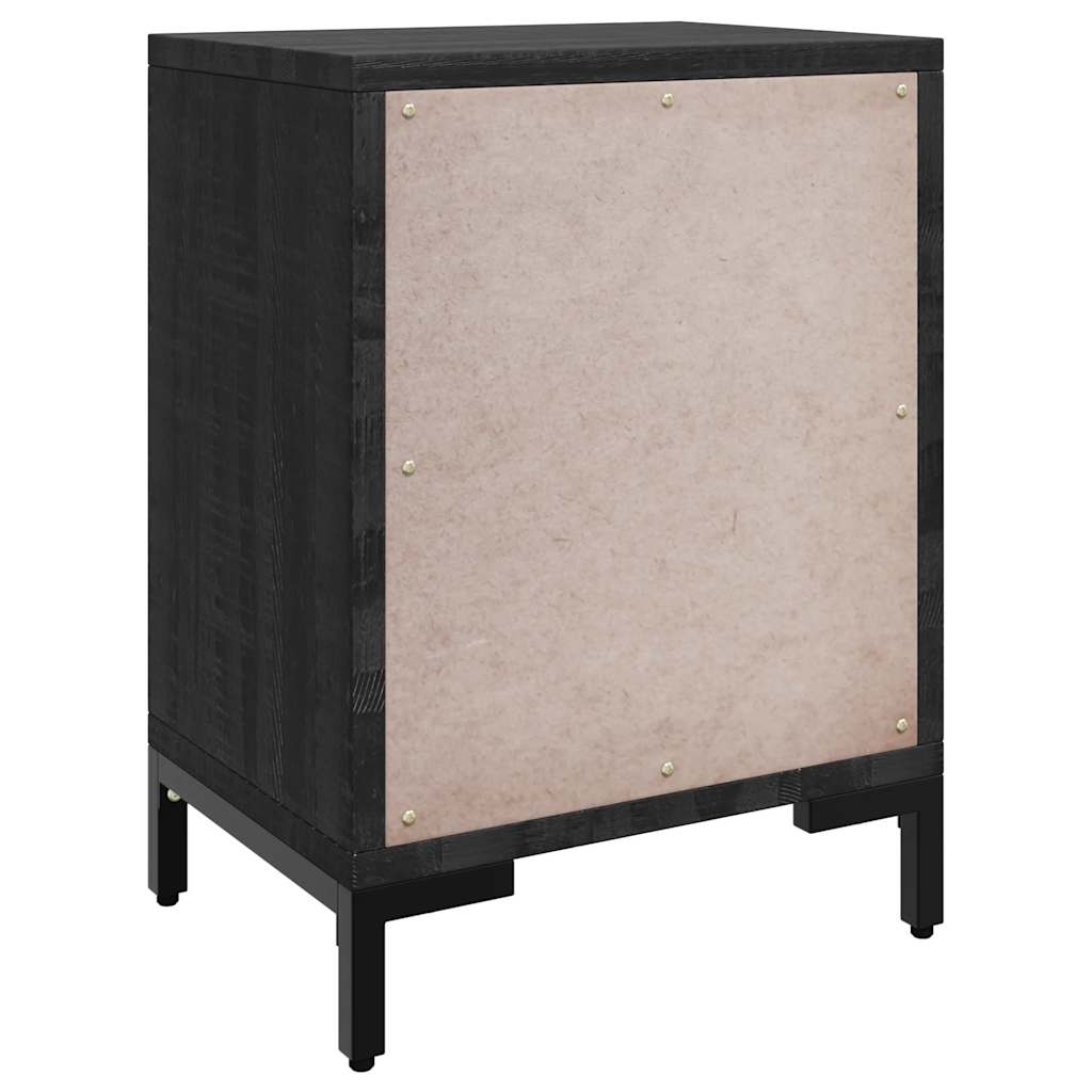 Noćni ormarići 2 kom crni 40 x 30 x 55 cm od masivne borovine