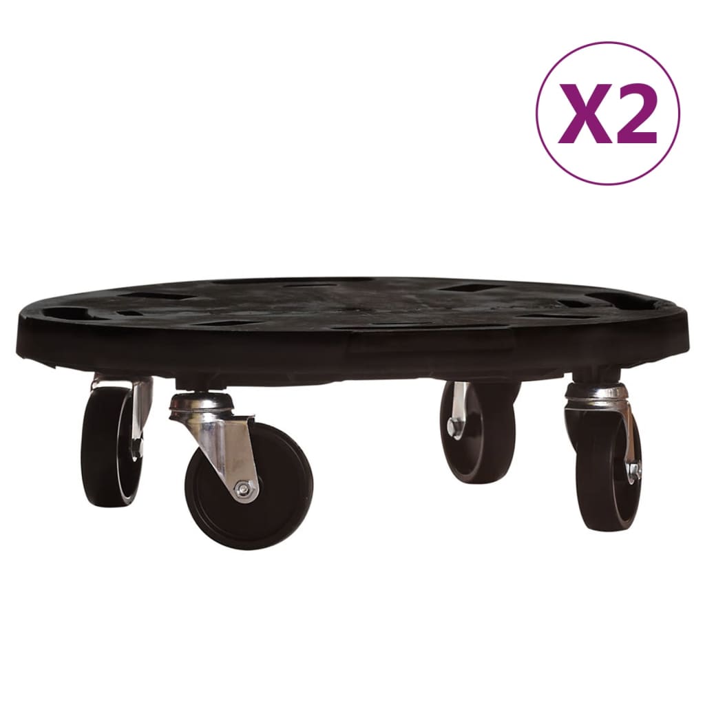 Kolica za biljke s kotačima 2 kom promjer 40 cm crna 275 kg
