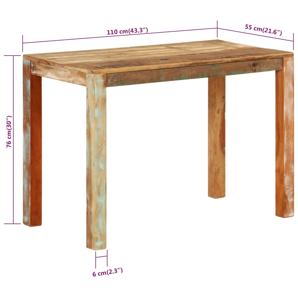 Blagovaonski stol 110 x 55 x 76 cm od masivnog obnovljenog drva