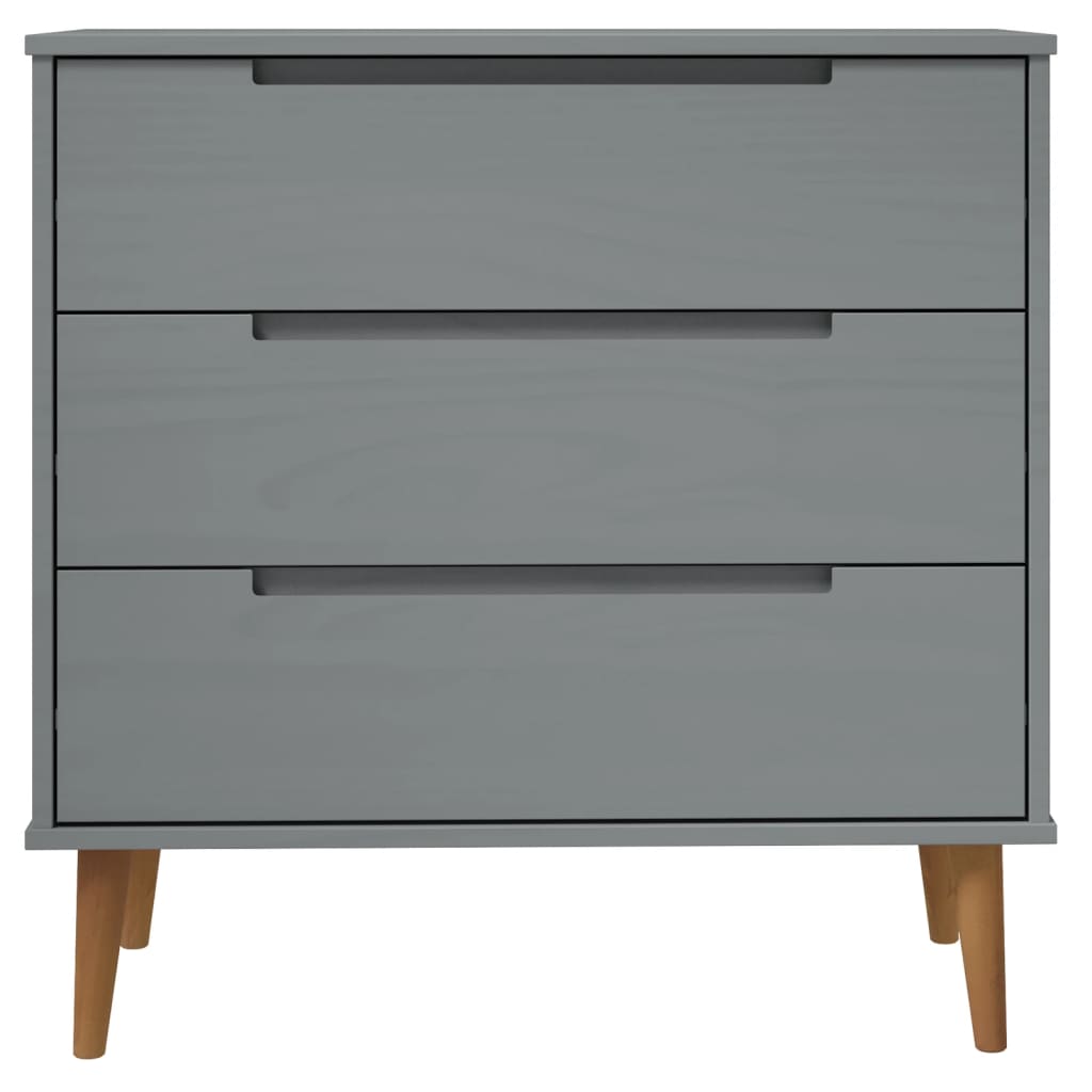 Ladičar MOLDE sivi 80x40x80 cm od masivne borovine