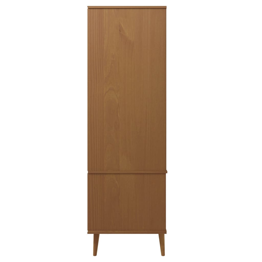 Ormar MOLDE smeđi 90 x 55 x 175 cm od masivne borovine
