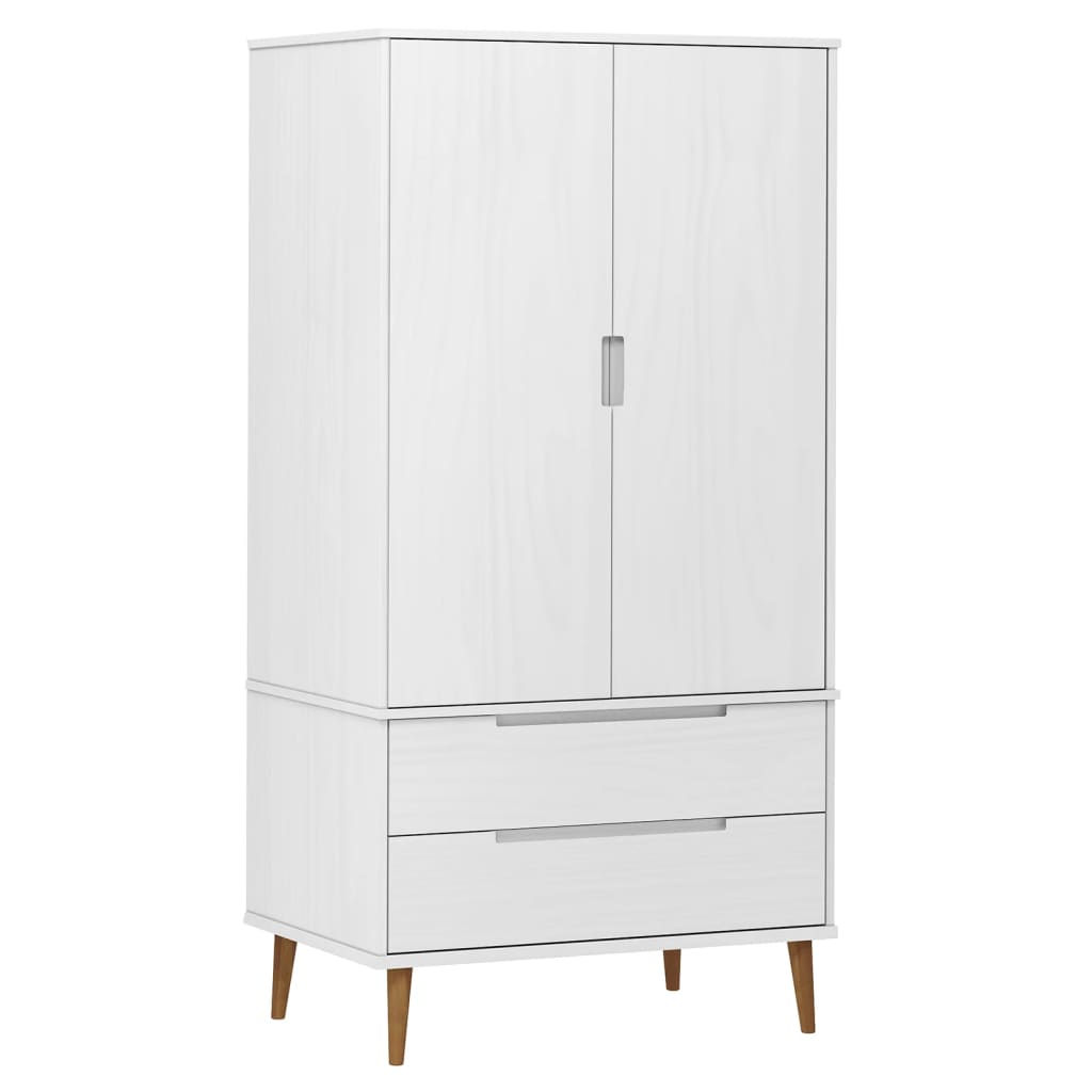 Ormar MOLDE bijeli 90 x 55 x 175 cm od masivne borovine