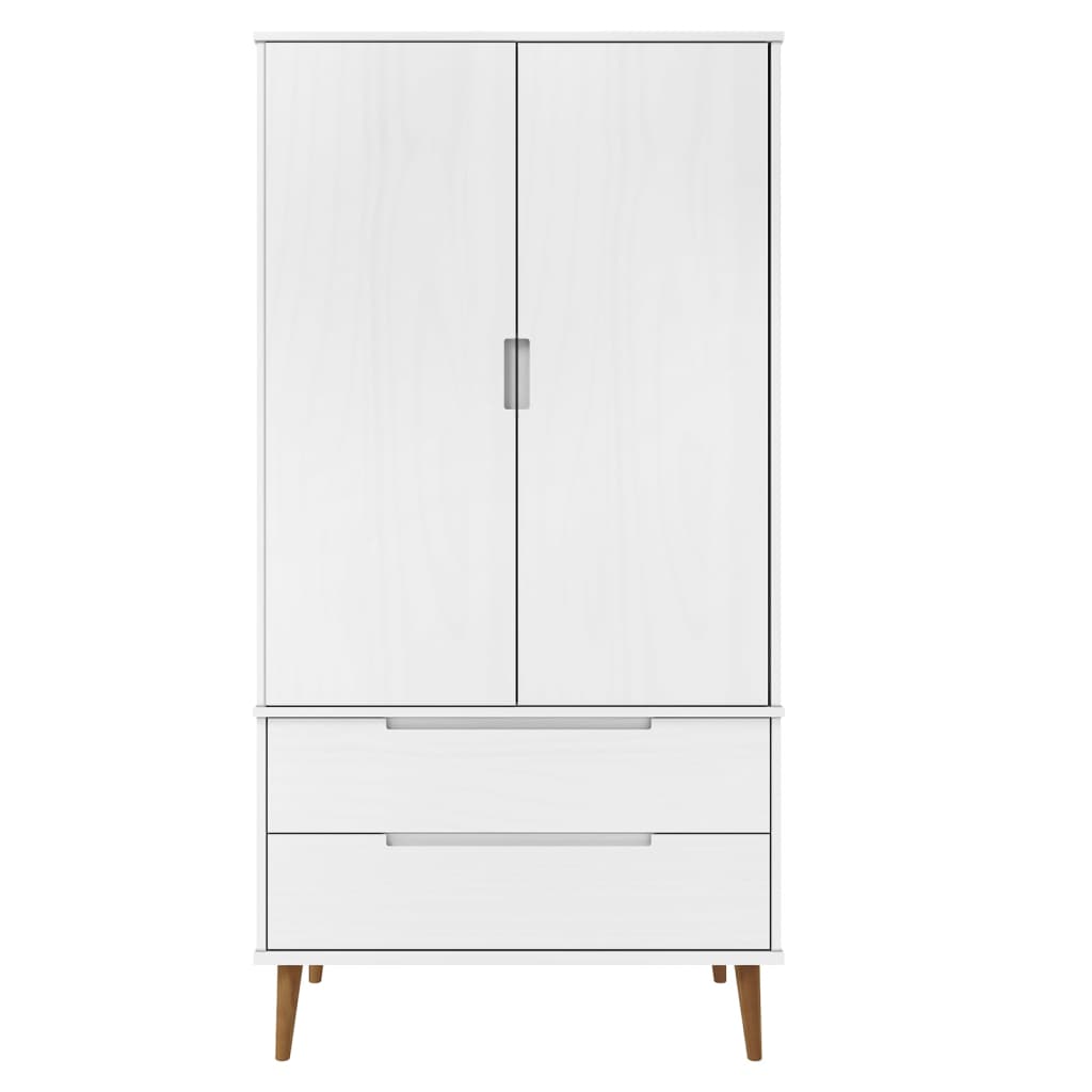 Ormar MOLDE bijeli 90 x 55 x 175 cm od masivne borovine