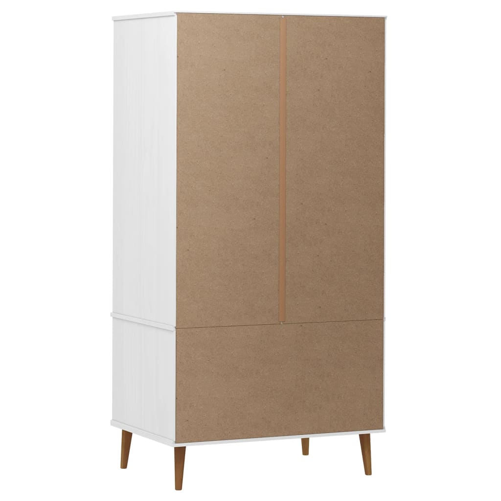 Ormar MOLDE bijeli 90 x 55 x 175 cm od masivne borovine
