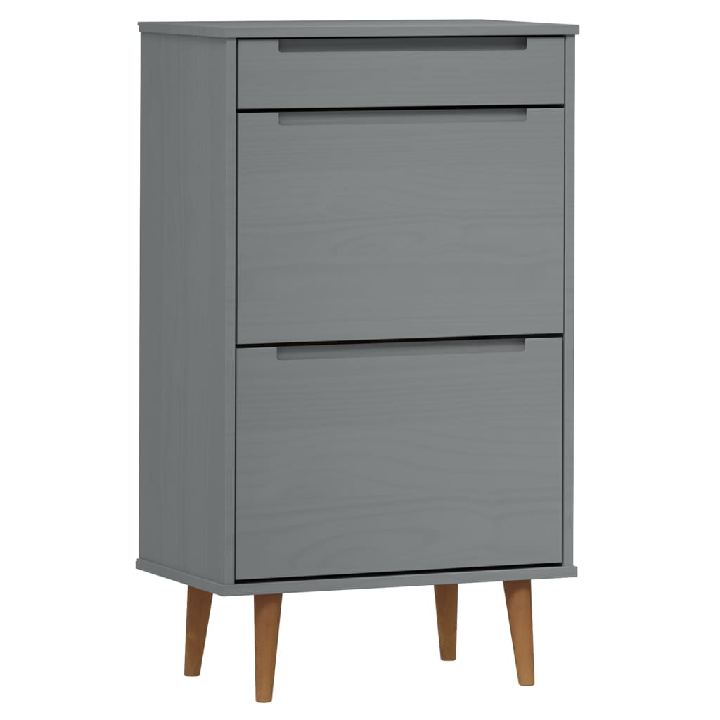 Ormarić za cipele MOLDE sivi 59,5x35x103 cm masivna borovina