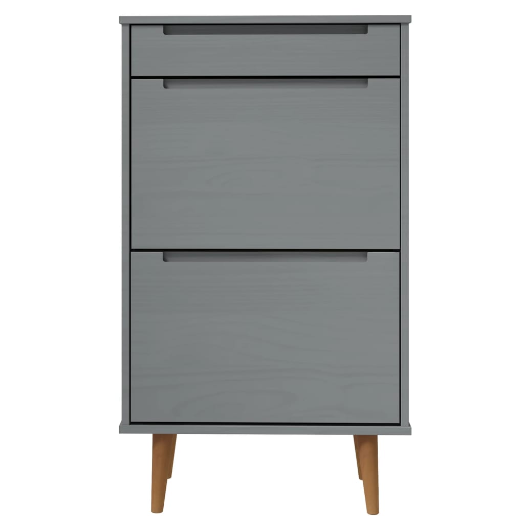 Ormarić za cipele MOLDE sivi 59,5x35x103 cm masivna borovina