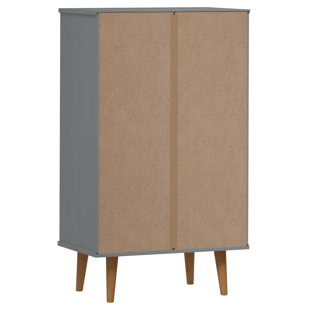 Ormarić za cipele MOLDE sivi 59,5x35x103 cm masivna borovina