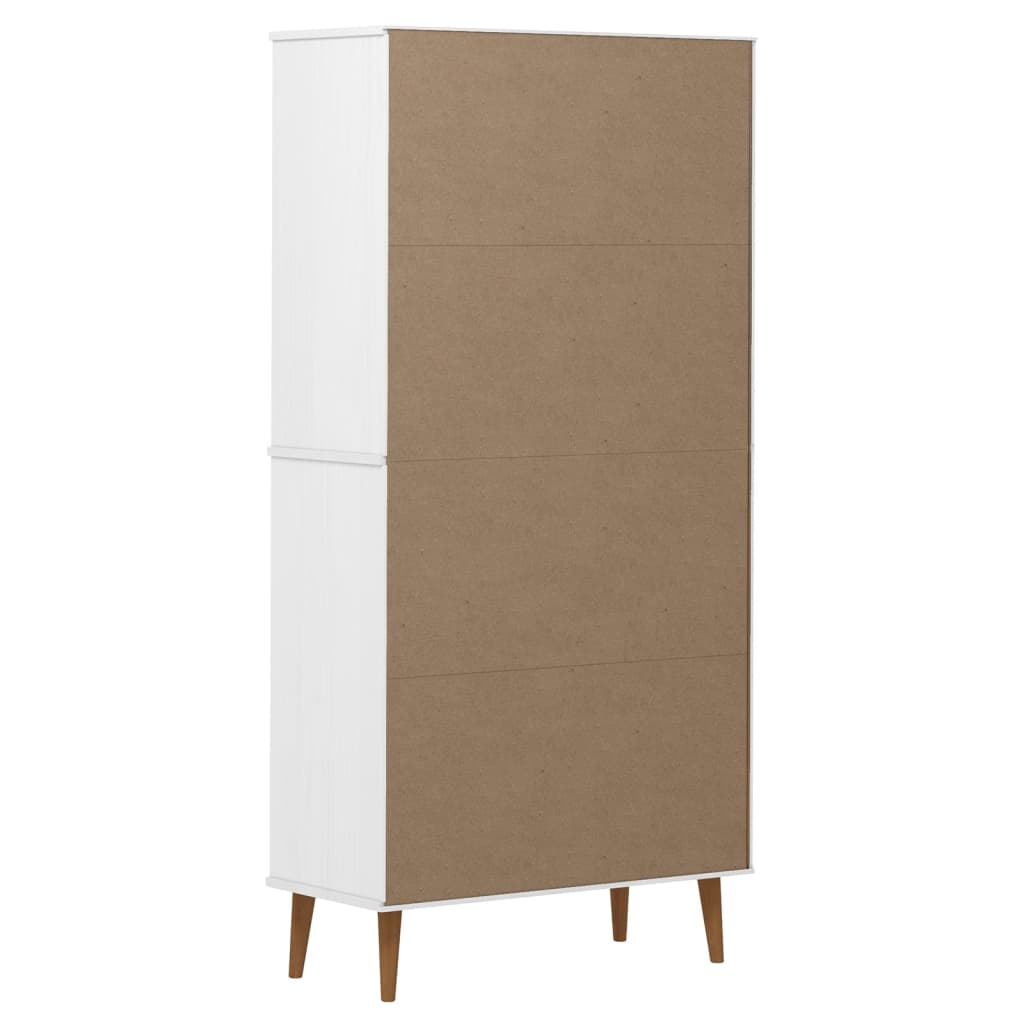 Regal za knjige MOLDE bijeli 85x35x170,5 cm od masivne borovine