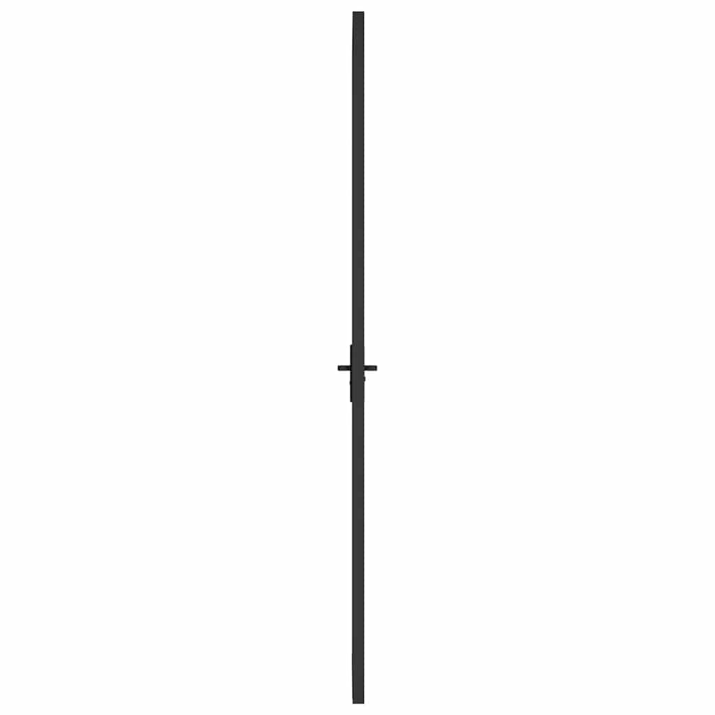 Unutarnja vrata 76 x 201,5 cm crna od mat stakla i aluminija