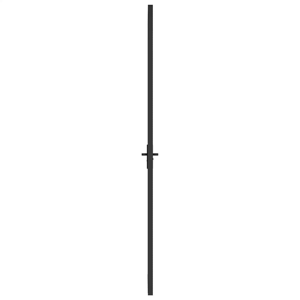 Unutarnja vrata 76 x 201,5 cm crna od mat stakla i aluminija