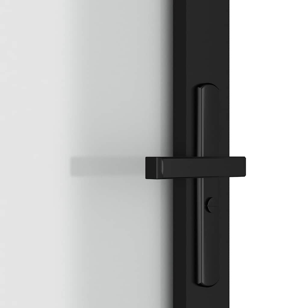 Unutarnja vrata 76 x 201,5 cm crna od mat stakla i aluminija