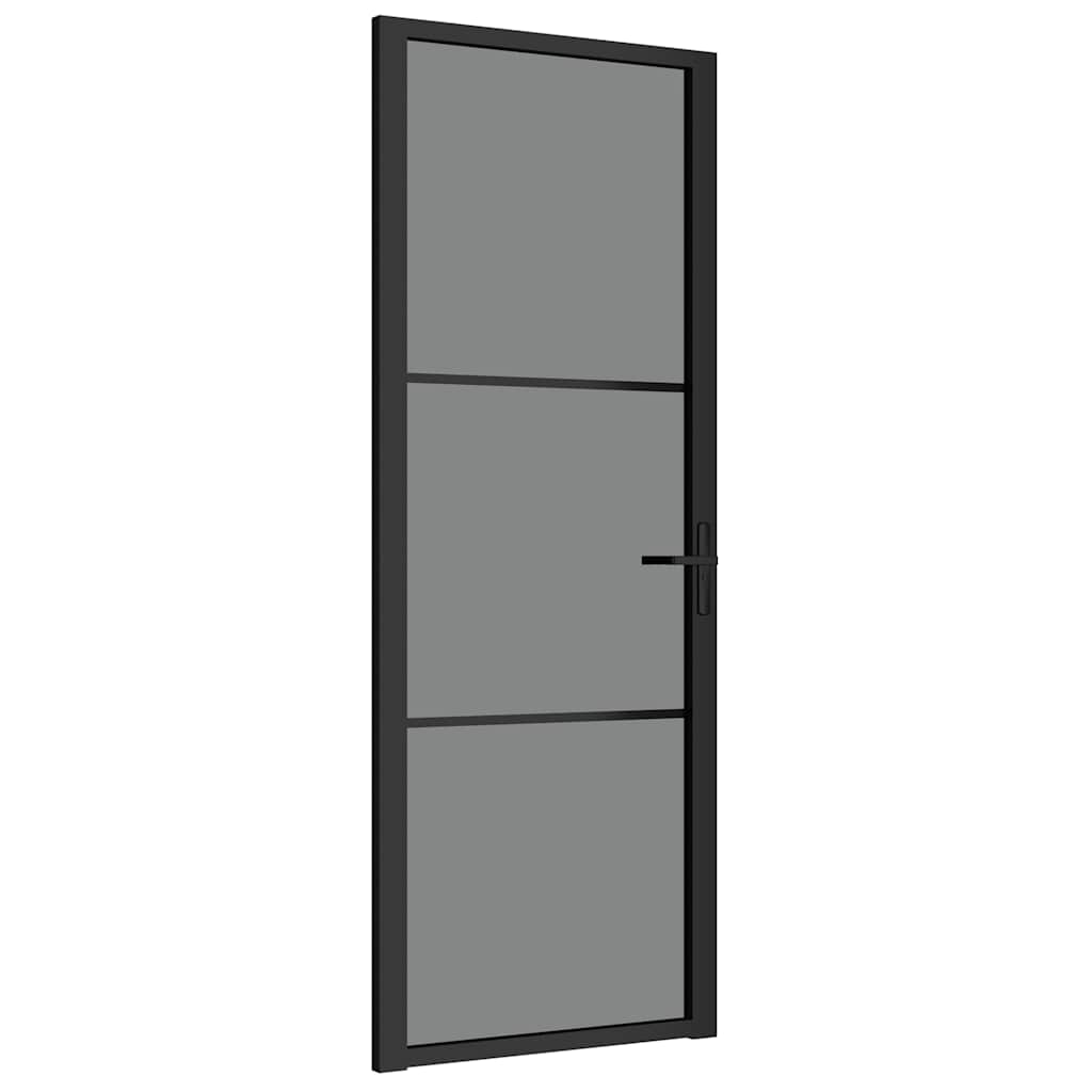 Unutarnja vrata 76 x 201,5 cm crna od ESG stakla i aluminija