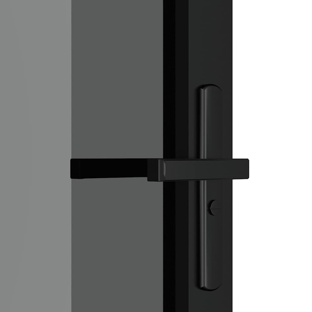 Unutarnja vrata 76 x 201,5 cm crna od ESG stakla i aluminija