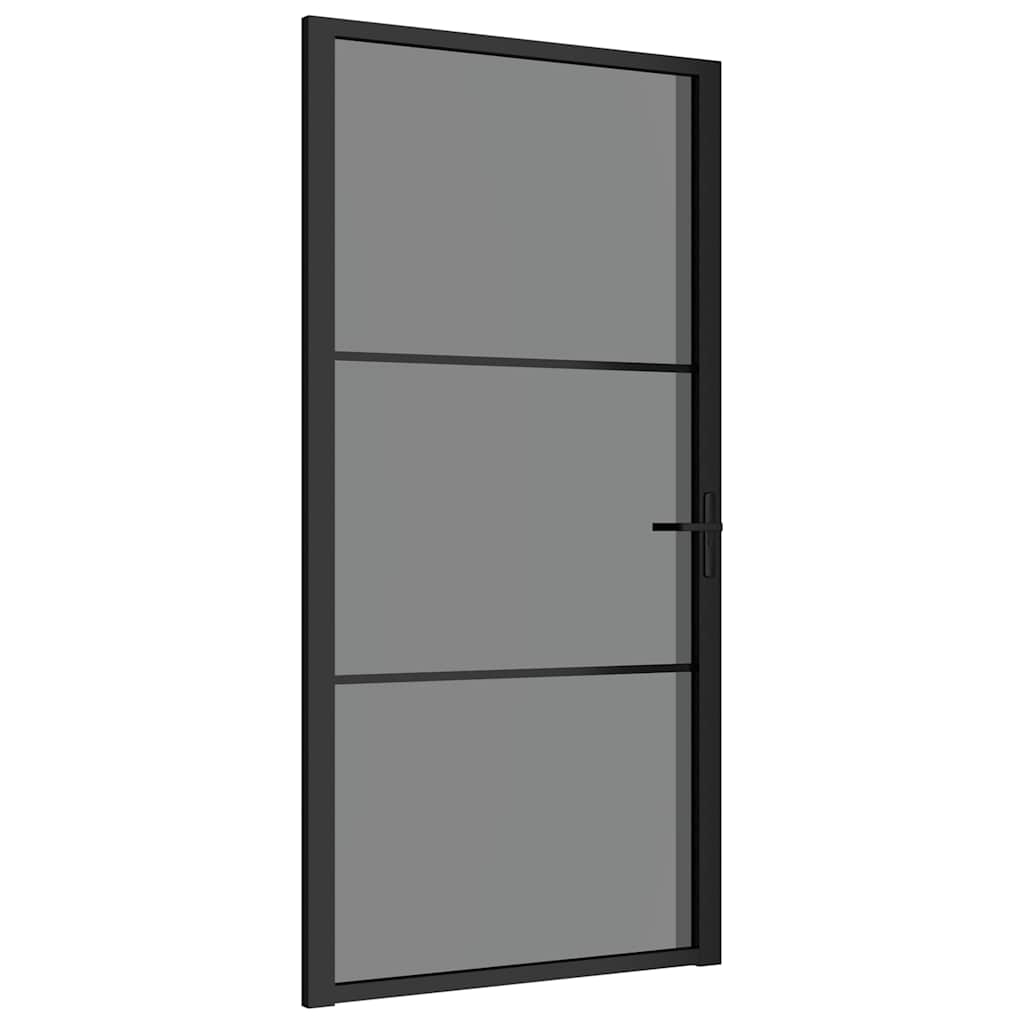 Unutarnja vrata 102,5x201,5 cm crna od ESG stakla i aluminija